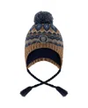 Deux Par Deux Boys' Lined Peruvian Knit Pompom Hat - Little Kid, Big Kid In Multi