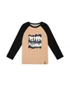 Deux Par Deux Long Raglan Sleeve Jersey Tee In Multi
