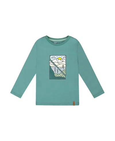 Deux Par Deux Boys' Long Sleeve Cotton Jersey Tee Shirt - Little Kid, Big Kid In Green