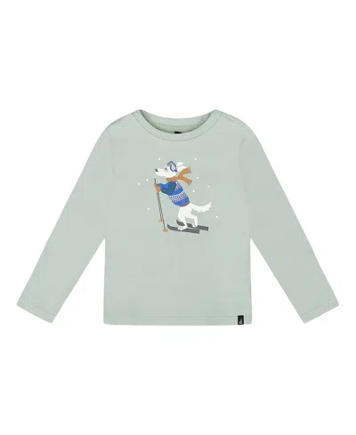 Deux Par Deux Boys' Long Sleeve Organic Cotton Jersey Tee - Baby In Green