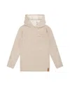 Deux Par Deux Long Sleeve Super Soft Brushed Jersey Hooded Tee Heather In Neutral