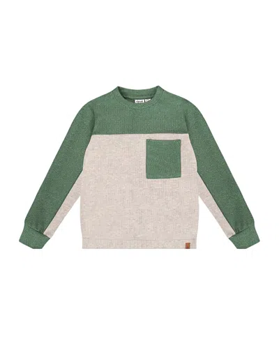 DEUX PAR DEUX DEUX PAR DEUX BOYS' LONG SLEEVE SUPER SOFT BRUSHED JERSEY TOP COLOR BLOCK - LITTLE KID