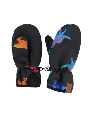 Deux Par Deux Boys' Mid-season Mittens Animal - Little Kid, Big Kid In Black