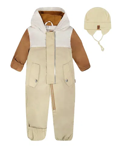 Deux Par Deux Boys' Mid-season One-piece Outerwear With Hat - Baby In Neutral