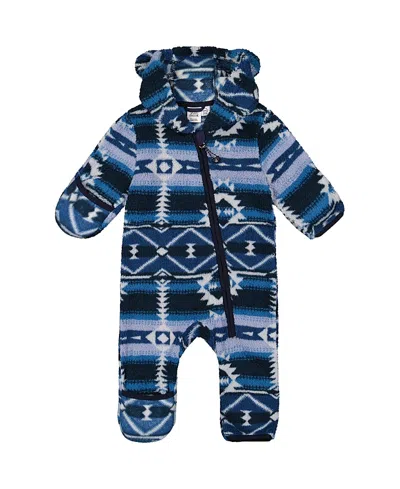 Deux Par Deux Boys' Mid-season Plush Animal Ear Hood Asymmetrical Zip One-piece Outerwear - Baby In Blue