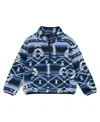 Deux Par Deux Mid-season Plush Half Zip Kangaroo Pocket Pullover Jacket In Multi