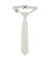 Deux Par Deux Boys' Neck Tie - Little Kid, Big Kid In Light Taupe Striped