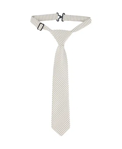Deux Par Deux Boys' Neck Tie - Little Kid, Big Kid In Light Taupe Striped