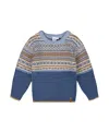 Deux Par Deux Norwegian Jacquard Knit Sweater In Blue
