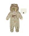 Deux Par Deux Boys' One-piece Layette Snowsuit Designed For Car Seat - Baby In Green