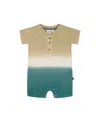 Deux Par Deux Boys' One-piece Romper - Baby In Gradient Beige And Teal