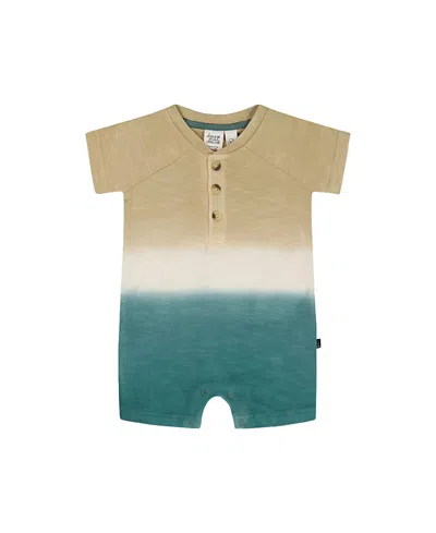 Deux Par Deux Boys' One-piece Romper - Baby In Gradient Beige And Teal