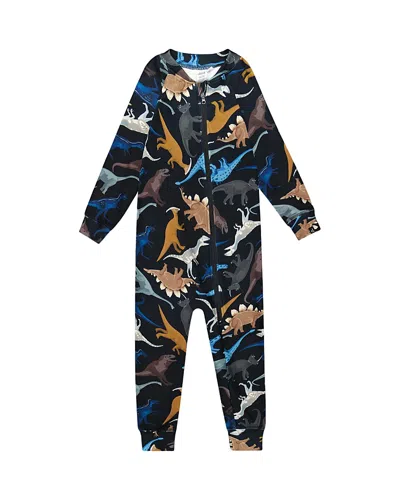 Deux Par Deux Boys' One-piece Thermal Underwear Dinosaur - Little Kid In Multi