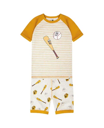 Deux Par Deux Boys' Organic Cotton Baseball Print Two-piece Pyjama Set - Baby In Multi