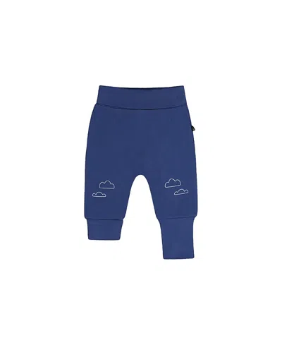 Deux Par Deux Boys' Organic Cotton Cloud Detail Foldover Waist Evolutive Pants - Baby In Blue