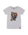 Deux Par Deux Boy's Organic Cotton Graphic Tee Pale Blue And Puppies In Pale Blue And Puppies