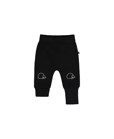 Deux Par Deux Boys' Organic Cotton Hedgehog Foldover Waist Evolutive Pants - Baby In Black