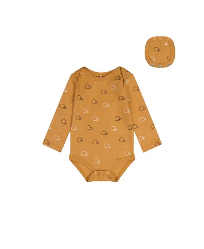 Deux Par Deux Boys' Organic Cotton Hedgehog Snap Envelope Neck Romper - Baby In Multi