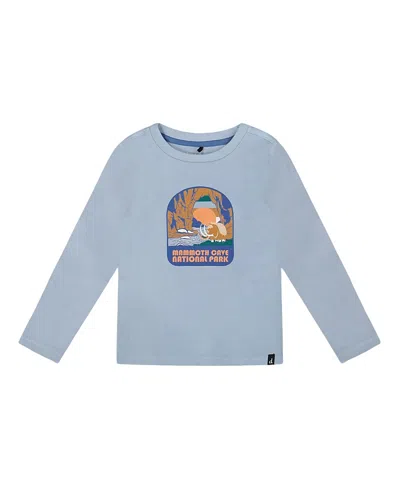 Deux Par Deux Boys' Organic Cotton Long Sleeve T-shirt - Little Kid, Big Kid In Blue