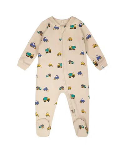 Deux Par Deux Boys' Organic Cotton One-piece Truck Print Pyjama - Baby In Multi