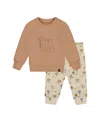 Deux Par Deux Boys' Organic Cotton Pant And Top Set - Baby In Brown