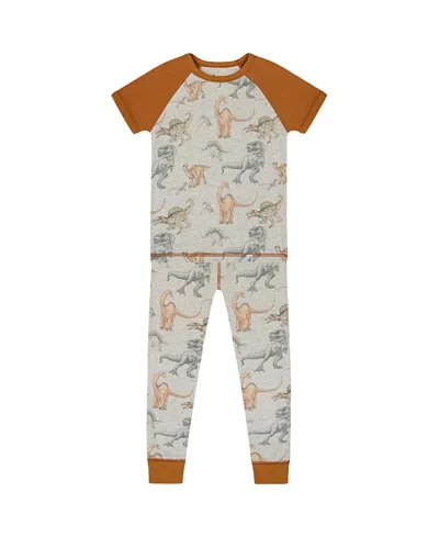 Deux Par Deux Boys' Organic Cotton Two-piece Short Sleeve Top And Pant Pajama Set - Little Kid