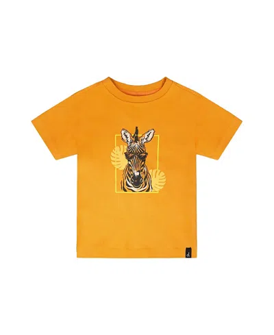 Deux Par Deux Boys' Organic Cotton Zebra Print Short Sleeve T-shirt - Baby In Multi