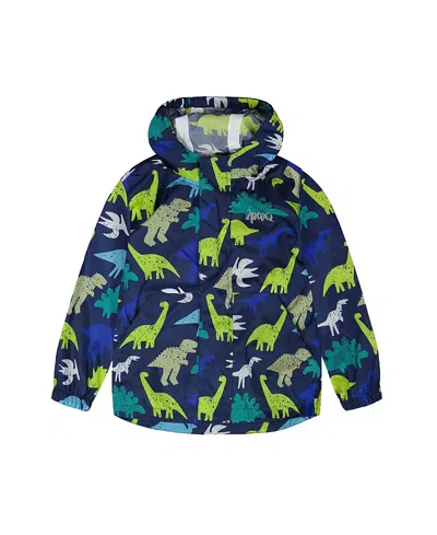 DEUX PAR DEUX DEUX PAR DEUX BOYS' PACKABLE DINOSAUR WINDBREAKER - LITTLE KID, BIG KID