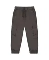 Deux Par Deux Boys' Parachute Cargo Pocket Jogger Pants - Baby In Dark Gray