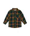 Deux Par Deux Plaid Button Front Collared Shirt In Multi