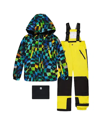 Deux Par Deux Boys' Play Checkerboard Jacket & Reinforced Pants Two Piece Snowsuit - Little Kid In Multi