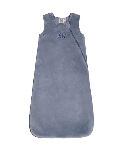 Deux Par Deux Boys' Plush Car Embroidered Zipper Sleep Sack - Baby In Blue