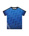 Deux Par Deux Boy's Printed Athletic Top Blue And Black