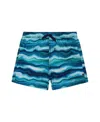 Deux Par Deux Boys' Printed Boardshorts - Little Kid, Big Kid In Blue Wave And Black