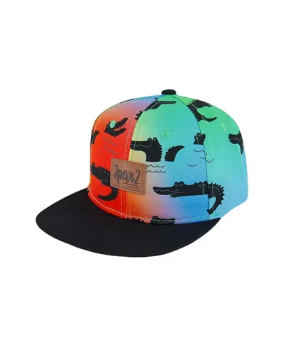 Deux Par Deux Boys' Printed Cap - Little Kid In Black And Multicolored Crocodiles