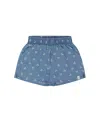 Deux Par Deux Boys' Printed Chambray Short - Baby In Blue And White Cherries