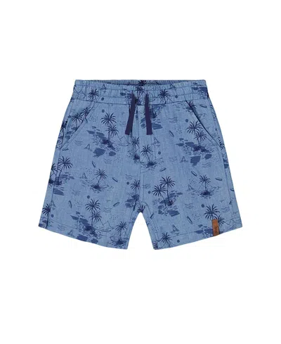 DEUX PAR DEUX DEUX PAR DEUX BOYS' PRINTED CHAMBRAY SHORT- LITTLE KID