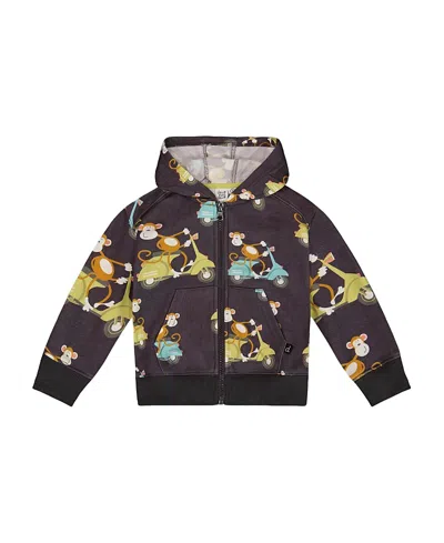 Deux Par Deux Boys' Printed French Terry Hooded Full Zip Sweatshirt - Baby