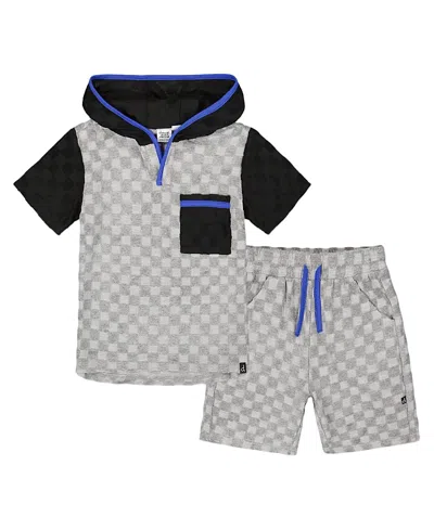 Deux Par Deux Boys' Printed Hooded Terry Top And Shorts Set - Little Kid, Big Kid