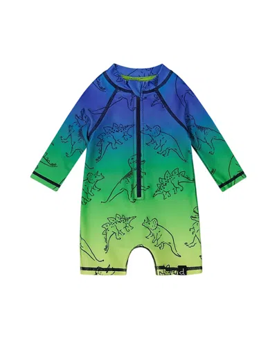 DEUX PAR DEUX DEUX PAR DEUX BOYS' PRINTED LONG SLEEVE ONE-PIECE RASHGUARD - LITTLE KID