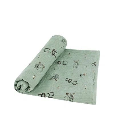 DEUX PAR DEUX DEUX PAR DEUX BOYS' PRINTED MUSLIN BLANKET - BABY