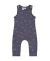 Deux Par Deux Boys' Printed Muslin One-piece Jumpsuit - Baby In Navy Blue Paper Boat