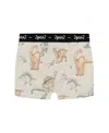 Deux Par Deux Boys' Printed Organic Cotton Boxer Shorts - Little Kid, Big Kid In Dinosaur On Mottled And Tan