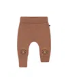 Deux Par Deux Boys' Printed Organic Cotton Evolutive Pant - Baby In Brown And Monkeys