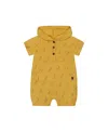 Deux Par Deux Boys' Printed Organic Cotton Hooded Romper - Baby In Yellow Bananas