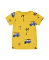 Deux Par Deux Boy's Printed Organic Cotton Tee Yellow And Blue Car