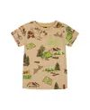 Deux Par Deux Little Boy's Printed Organic Cotton Tee Camping Beige In Camping Beige