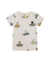 Deux Par Deux Boy's Printed Organic Cotton Tee Multicolored Splash On Off-white In Multicolored Splash On Off-white