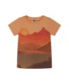 Deux Par Deux Little Boy's Printed Organic Cotton Tee Orange Sunset In Orange Sunset