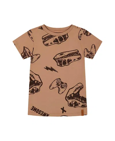 DEUX PAR DEUX DEUX PAR DEUX BOYS' PRINTED ORGANIC DINOS COTTON TEE - LITTLE KID